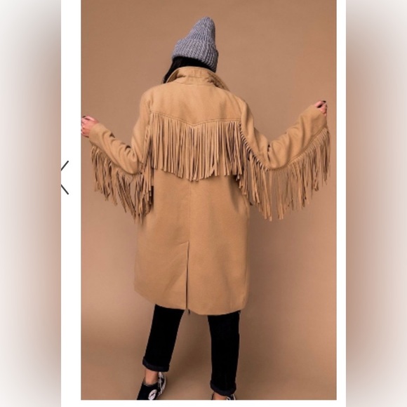 Fringe lapel trench coat - Picture 2 of 5